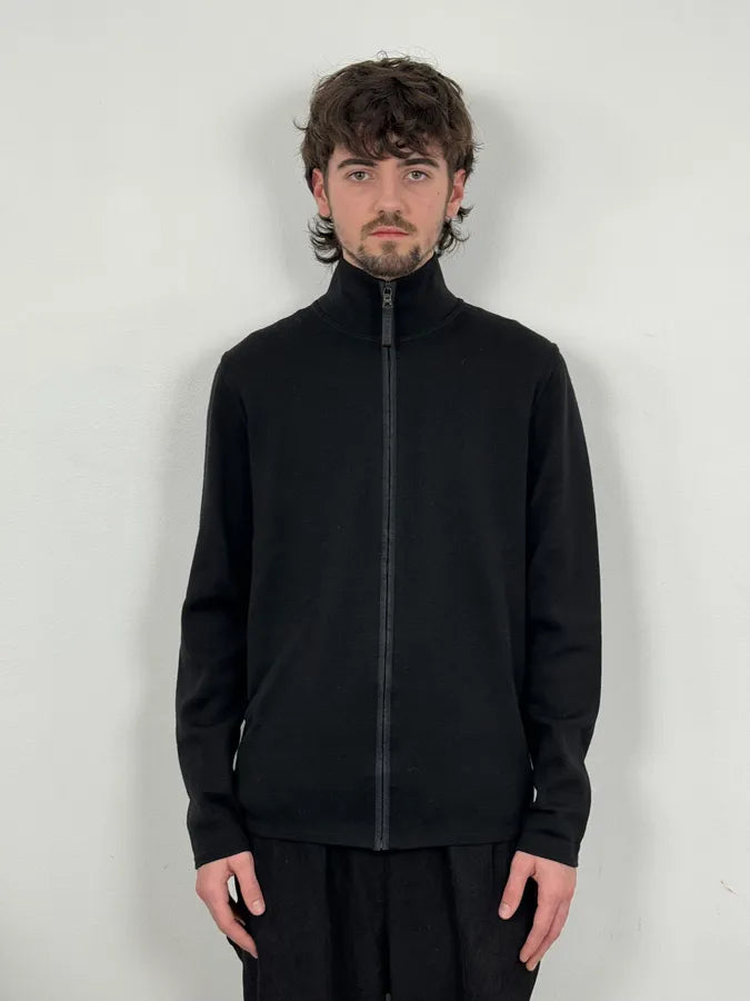 AW2009 Prada Black Wool Linea Rossa Zip-up Sweater XhNcCBG 0
