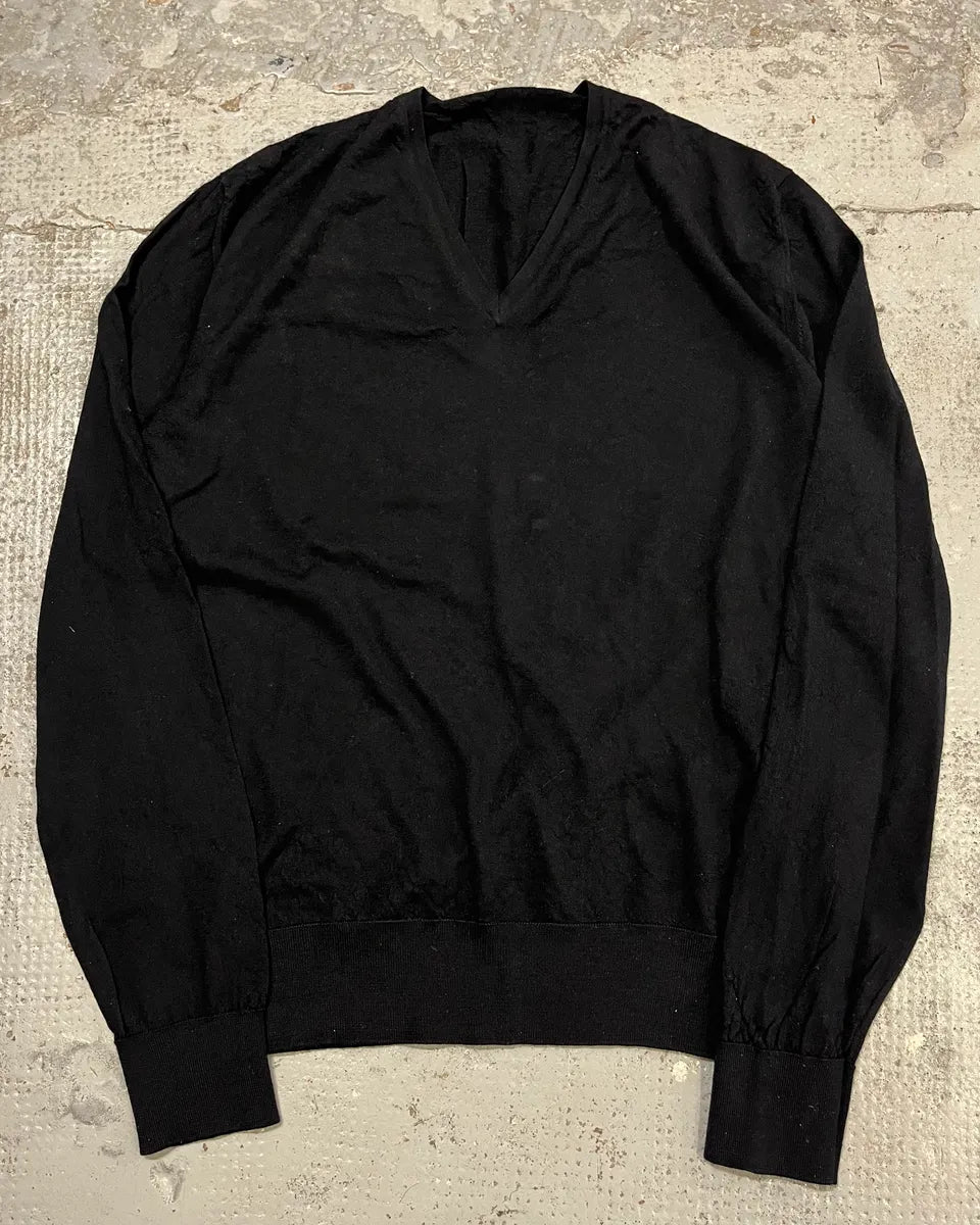 AW2009 Prada Black Wool V-Neck Sweater WJEOYOm 3