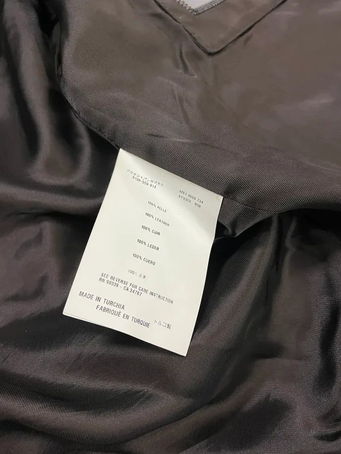 AW2009 Prada Brown Leather Bomber Jacket TnkIhyX 11