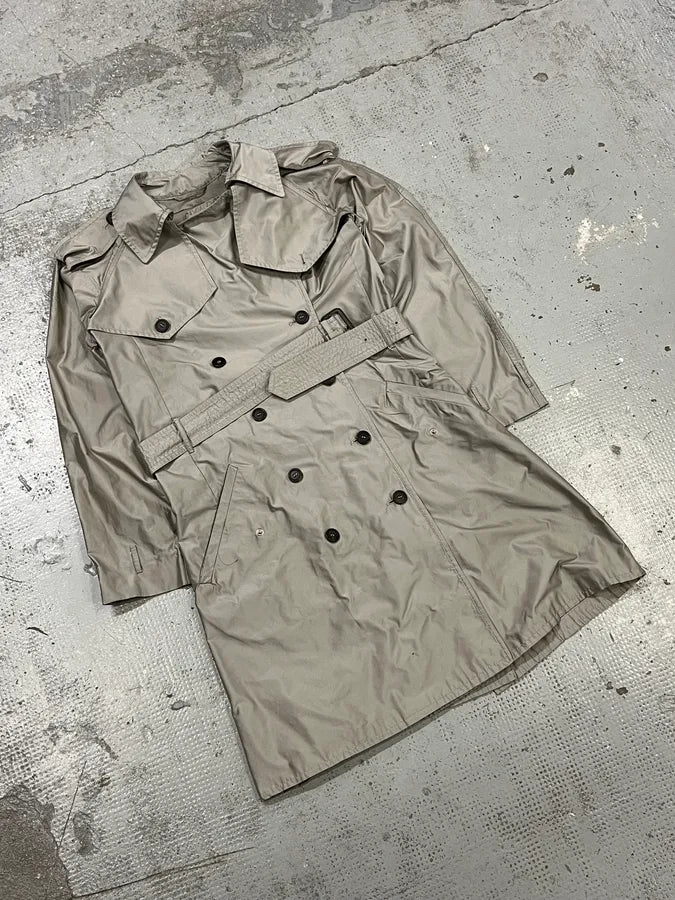 AW2009 Prada Grey Buttoned Classy Trench Coat oXBFXQq 3