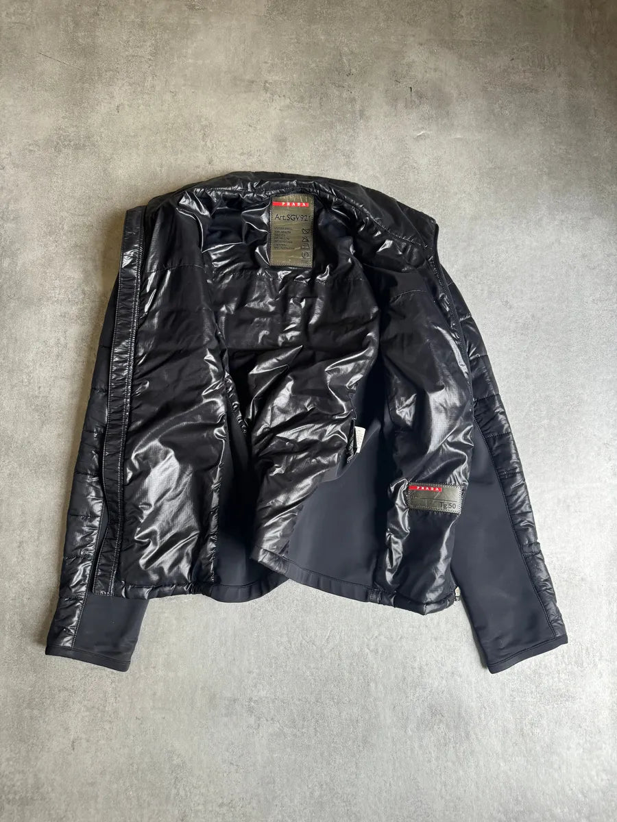 AW2009 Prada Light Tactical Black Puffer Jacket bTkxacW 4
