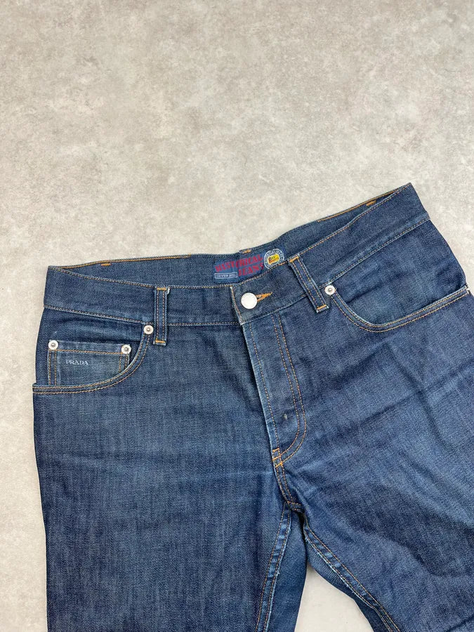 AW2009 Prada Navy Slim Denim Jeans WMTmNgv 5