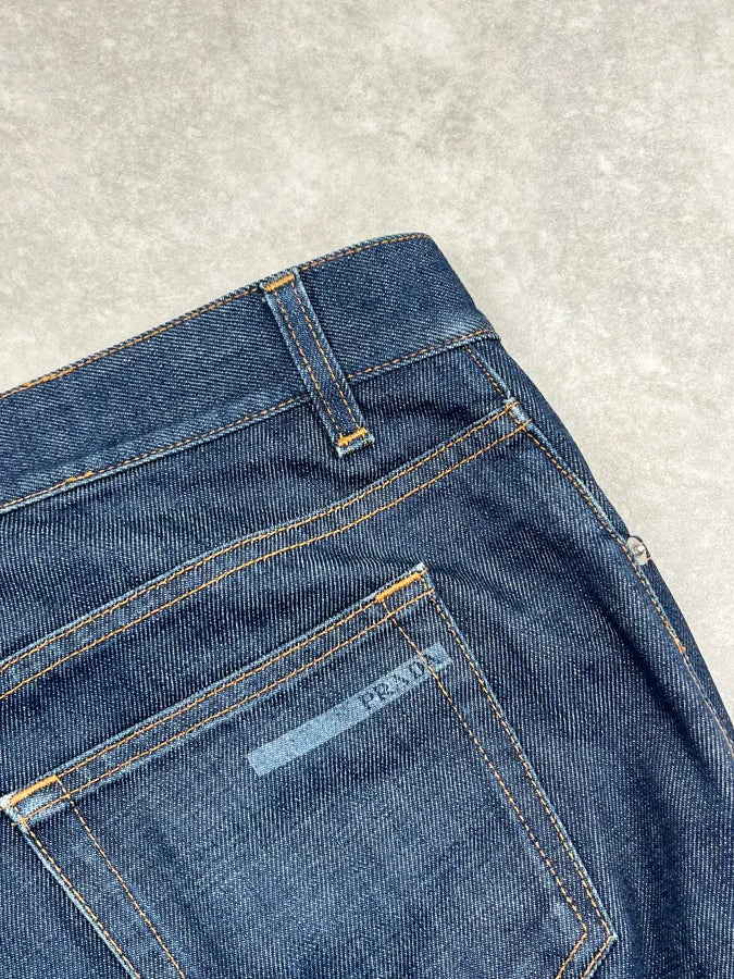 AW2009 Prada Navy Slim Denim Jeans WMTmNgv 11