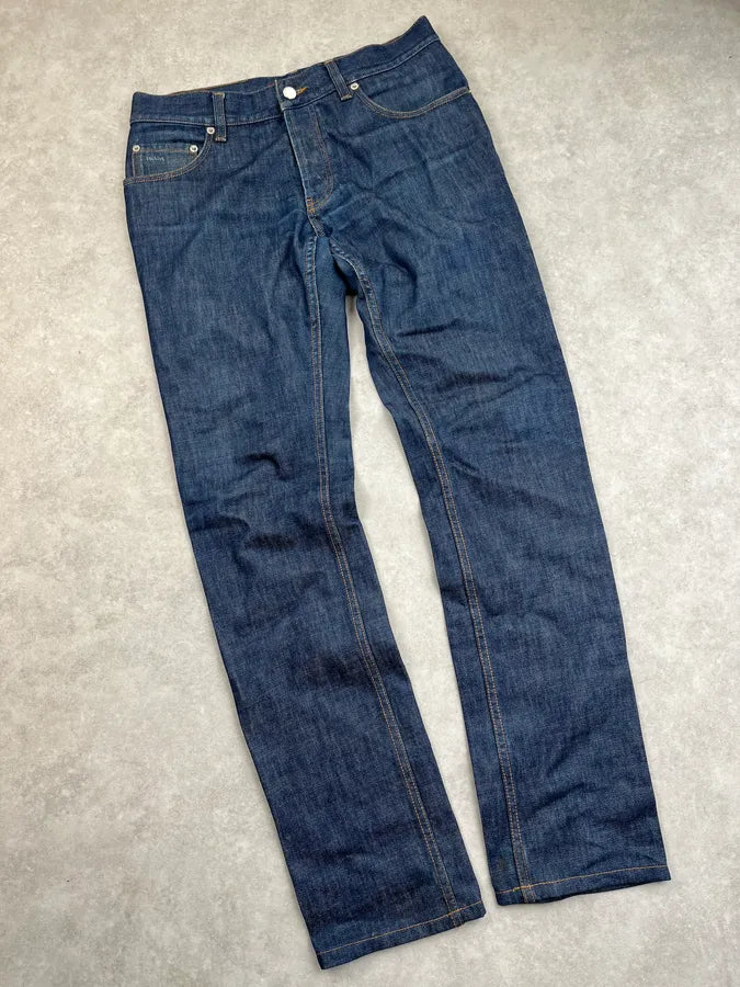AW2009 Prada Navy Slim Denim Jeans WMTmNgv 4
