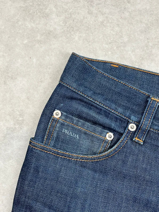 AW2009 Prada Navy Slim Denim Jeans WMTmNgv 10