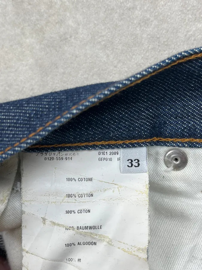 AW2009 Prada Navy Slim Denim Jeans WMTmNgv 13