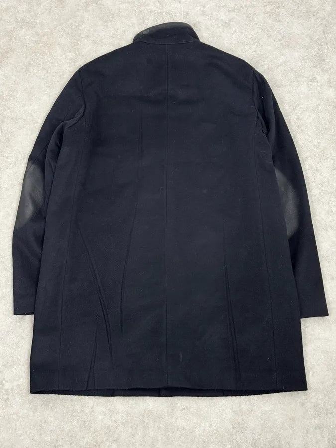 AW2009 Prada Navy Waxed Wool Long Coat eVSjxoe 3