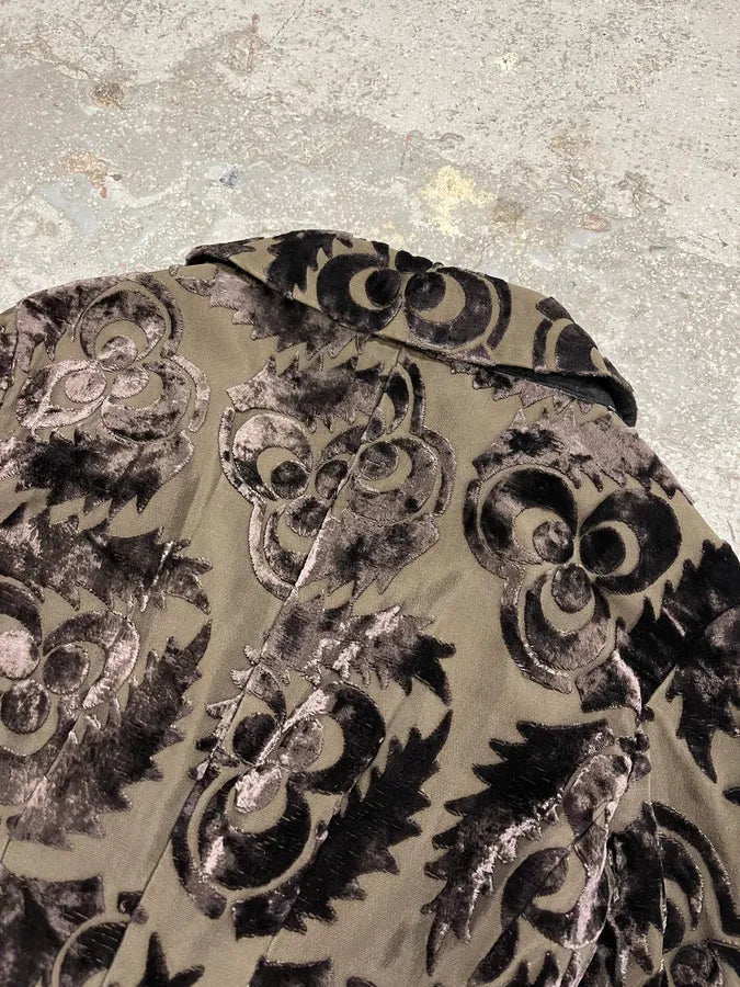 AW2009 Prada Velvet Flowers Buttoned Blazer Jacket VSoGGqd 2