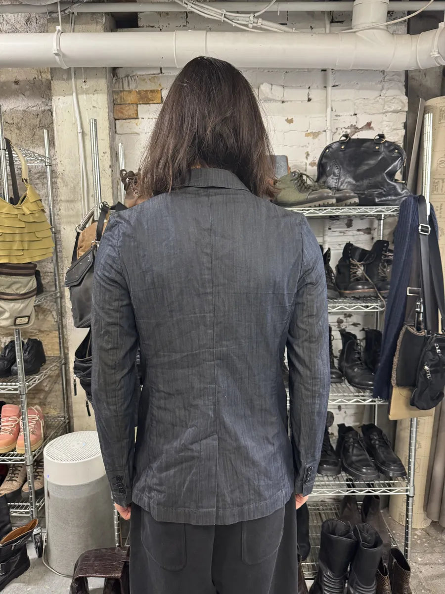 AW2009 Raf Simons Navy Denim Blazer Jacket fGPytbA 2