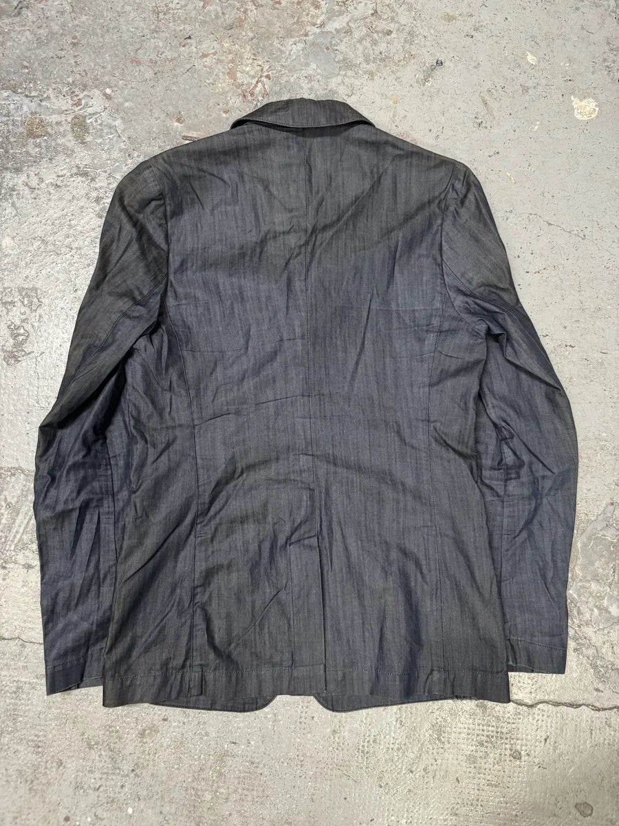 AW2009 Raf Simons Navy Denim Blazer Jacket fGPytbA 3