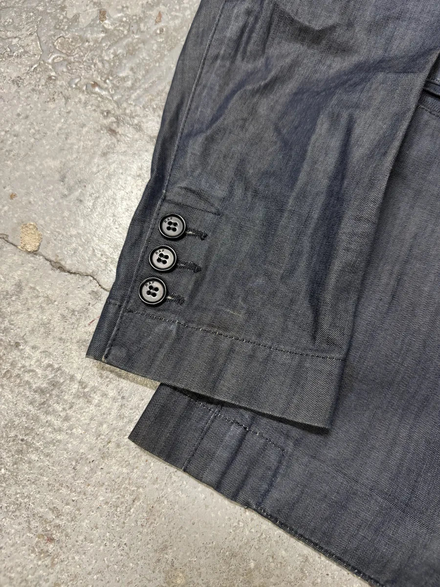 AW2009 Raf Simons Navy Denim Blazer Jacket fGPytbA 6