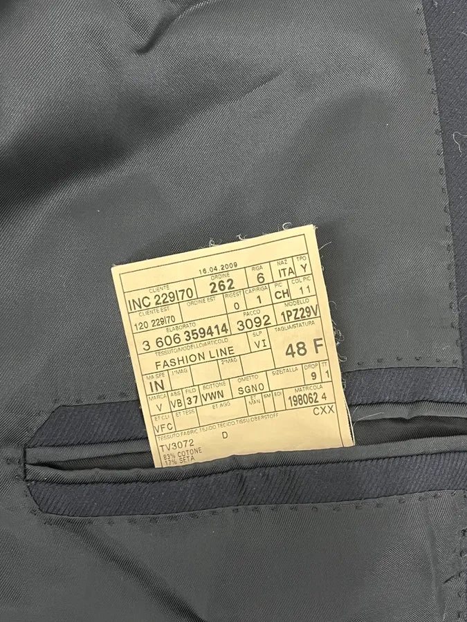 AW2009 Versace Navy Asymmetrical Buttoned Officier Blazer Jacket BLYEcUJ 11