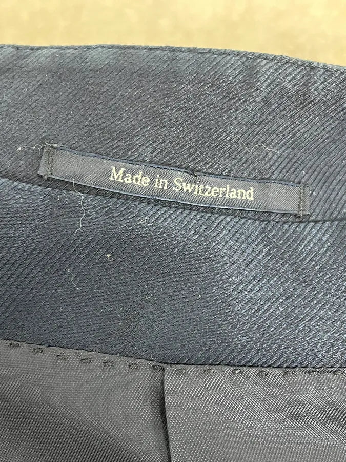 AW2009 Versace Navy Asymmetrical Buttoned Officier Blazer Jacket BLYEcUJ 12