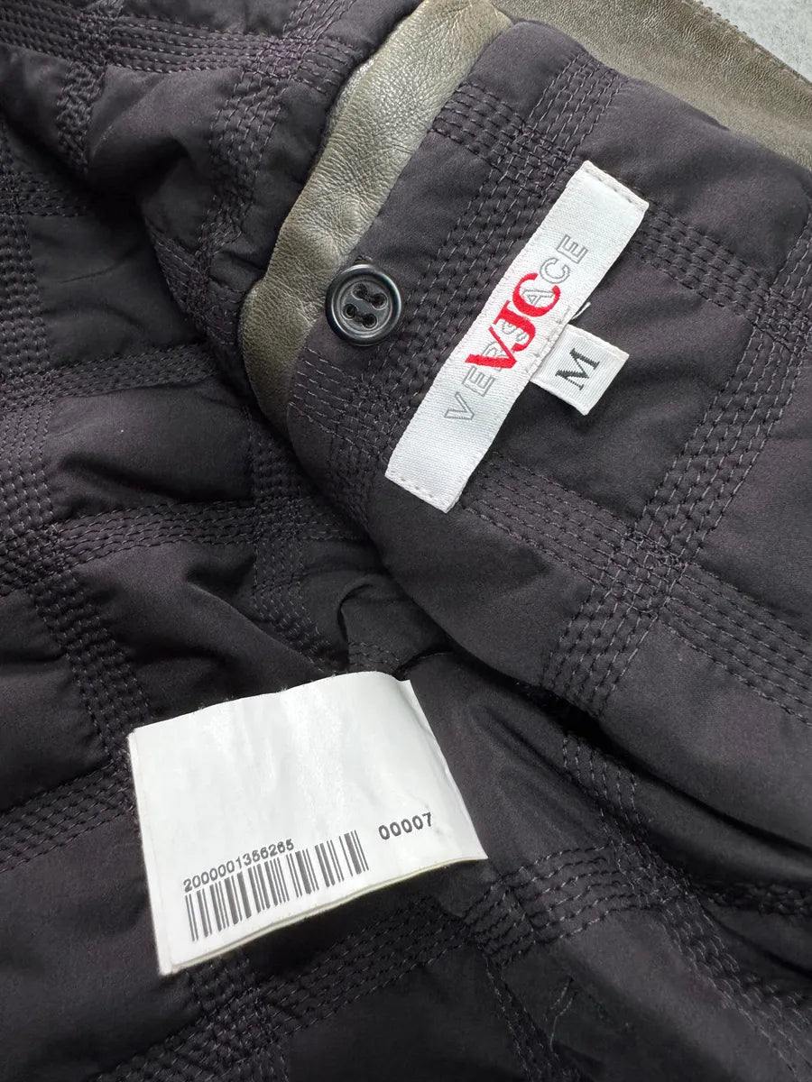 AW2009 Versace Triple Zips Brown Leather Jacket tFwmcId 8