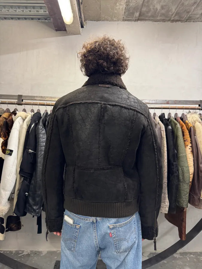 AW2009/10 Dolce & Gabbana Cargo Utility Bomber Shearling Leather Jacket (L) 16