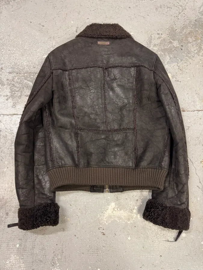 AW2009/10 Dolce & Gabbana Cargo Utility Bomber Shearling Leather Jacket (L) 2