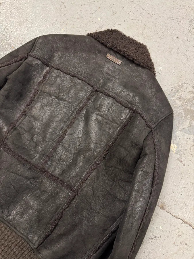 AW2009/10 Dolce & Gabbana Cargo Utility Bomber Shearling Leather Jacket (L) 3