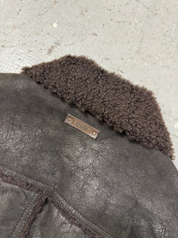 AW2009/10 Dolce & Gabbana Cargo Utility Bomber Shearling Leather Jacket (L) 4