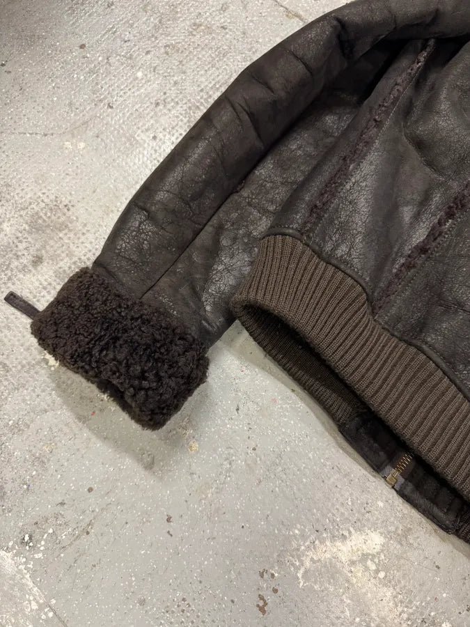 AW2009/10 Dolce & Gabbana Cargo Utility Bomber Shearling Leather Jacket (L) 5