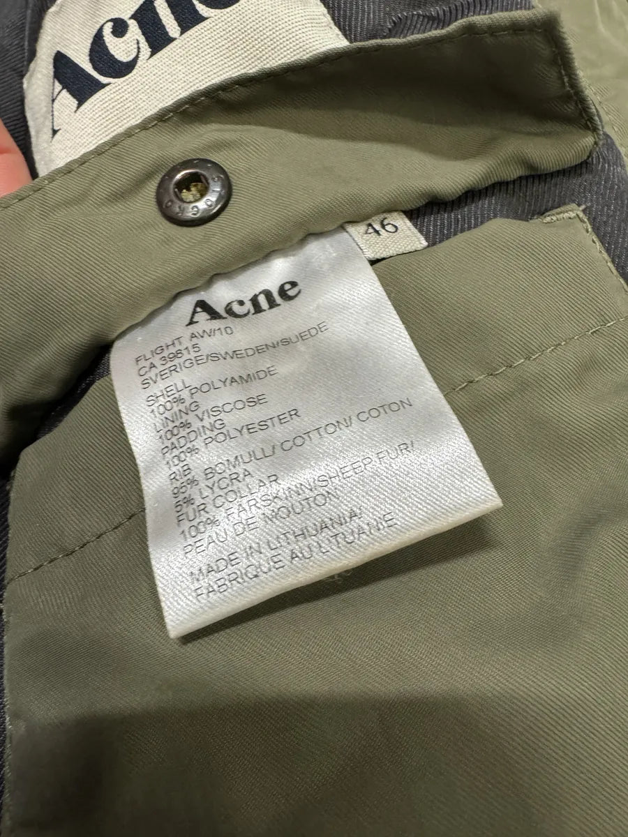 AW2010 Acne Studios Light Olive Flight Aero Bomber Jacket (M) WsuBvIX 5