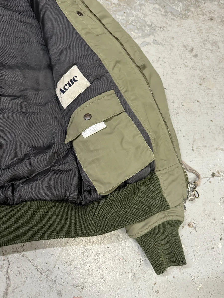 AW2010 Acne Studios Light Olive Flight Aero Bomber Jacket (M) WsuBvIX 6