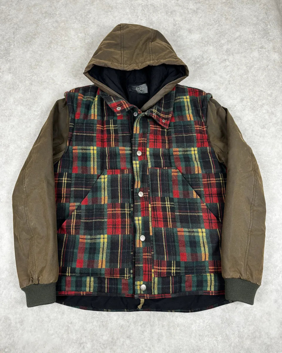 AW2010 Alexander McQueen Green & Tartan Hybrid Jacket CDpyzvm 0