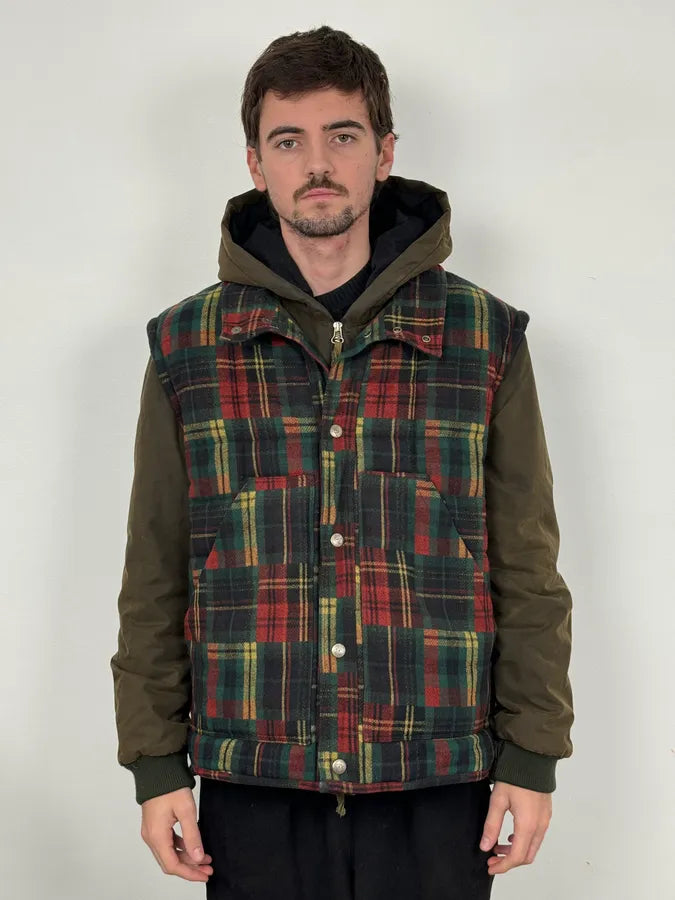 AW2010 Alexander McQueen Green & Tartan Hybrid Jacket CDpyzvm 1