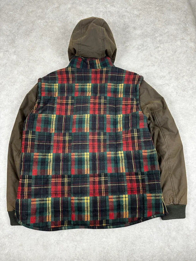 AW2010 Alexander McQueen Green & Tartan Hybrid Jacket CDpyzvm 3