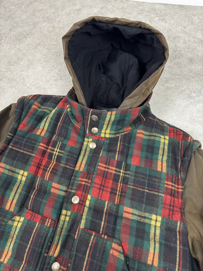 AW2010 Alexander McQueen Green & Tartan Hybrid Jacket CDpyzvm 4