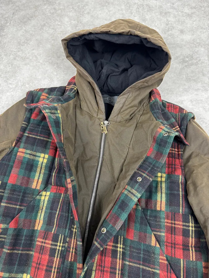 AW2010 Alexander McQueen Green & Tartan Hybrid Jacket CDpyzvm 5