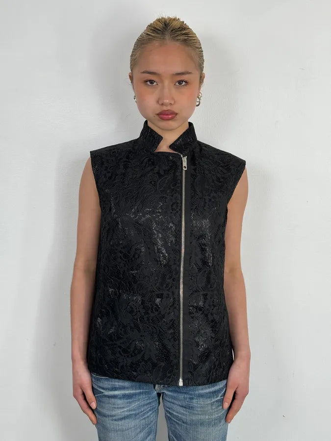 AW2010 Balenciaga Black Embroidered Vest lQwSBdF 1