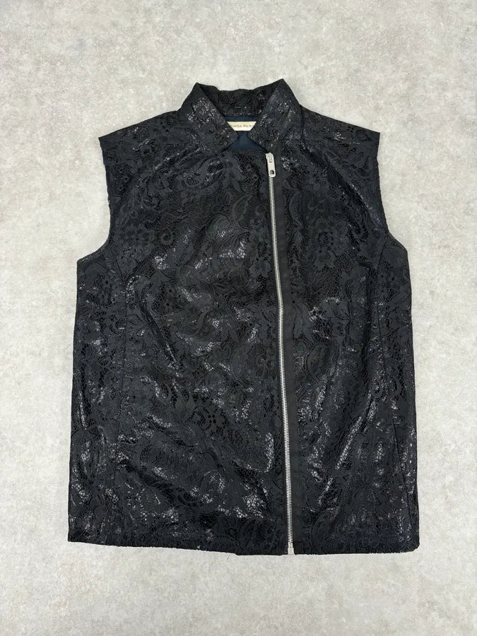 AW2010 Balenciaga Black Embroidered Vest lQwSBdF 0
