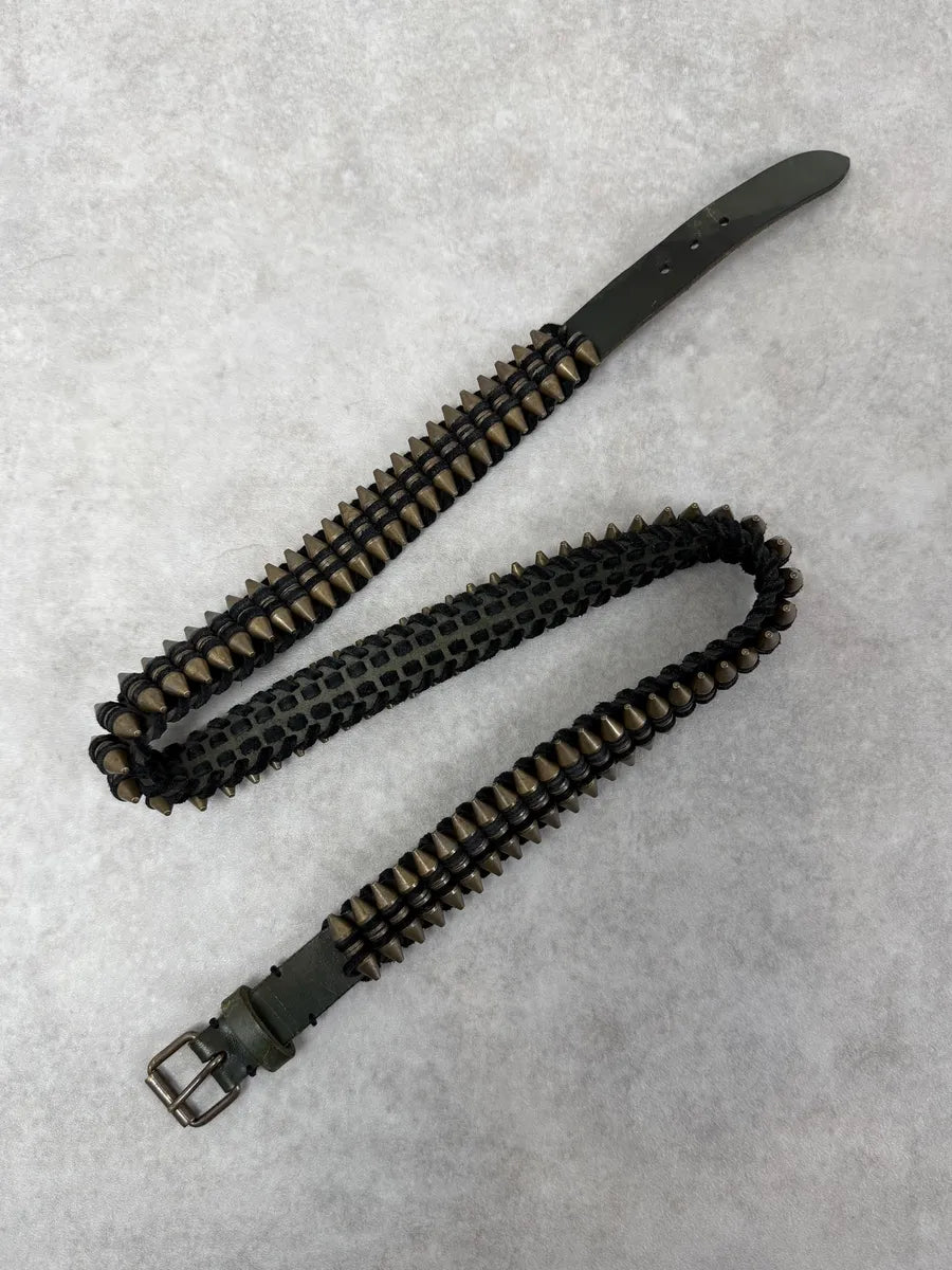 AW2010 Balmain Bullet Black Leather Belt by Decarnin voAwvJr 0