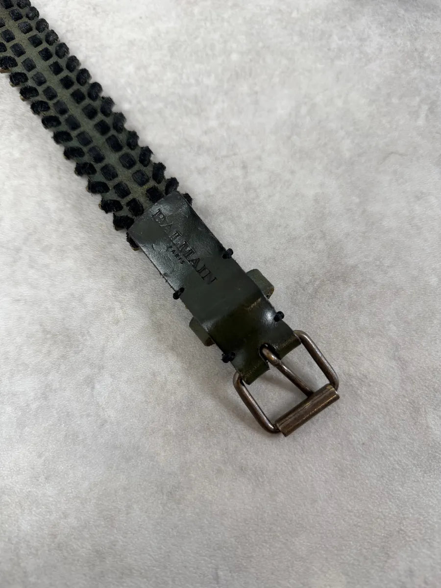 AW2010 Balmain Bullet Black Leather Belt by Decarnin voAwvJr 11