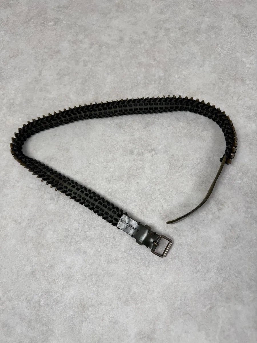 AW2010 Balmain Bullet Black Leather Belt by Decarnin voAwvJr 8