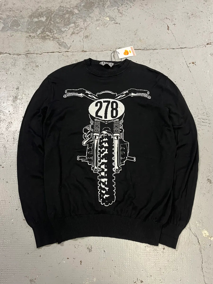 AW2010 Bikkembergs Black Moto Sweater GhOEkRG 0