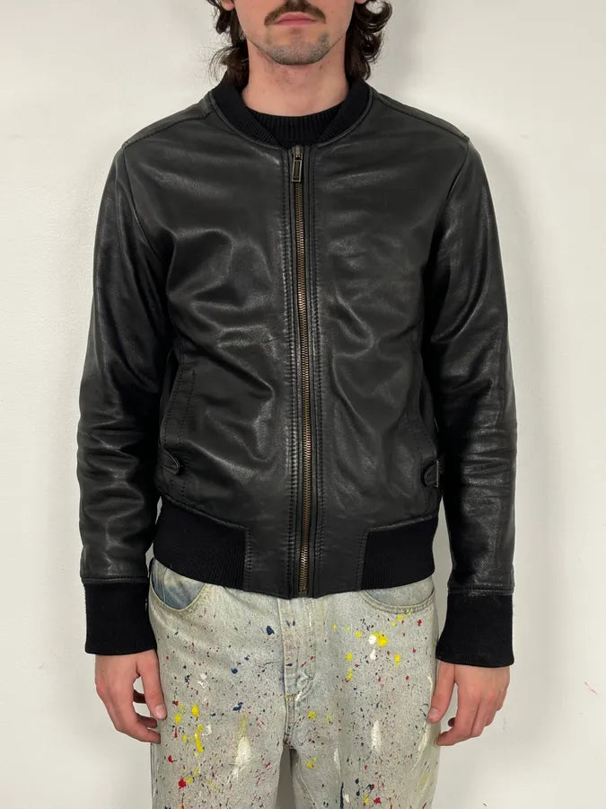AW2010 Bikkembergs Black Sheep Leather Bomber Jacket EQuopID 1