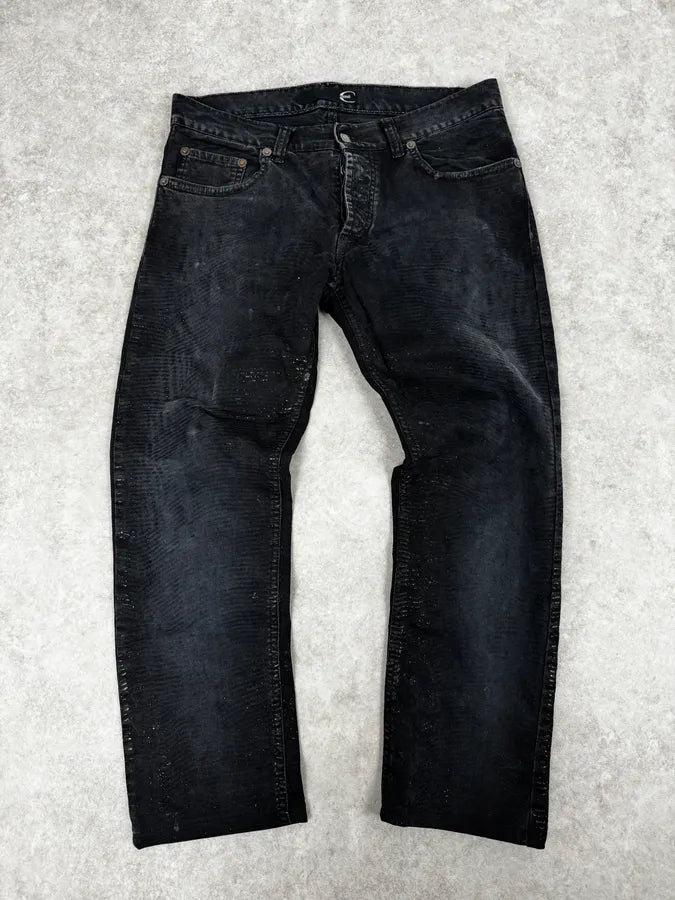 AW2010 Cavalli Black Striped Glitter Signature Denim Jeans XvJifDw 0