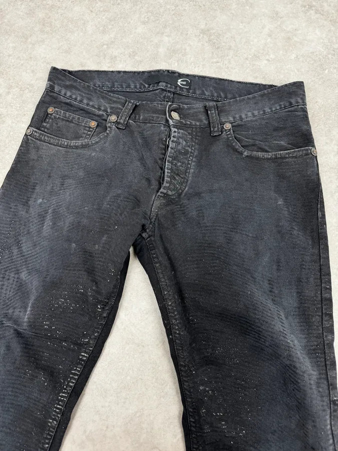 AW2010 Cavalli Black Striped Glitter Signature Denim Jeans XvJifDw 5