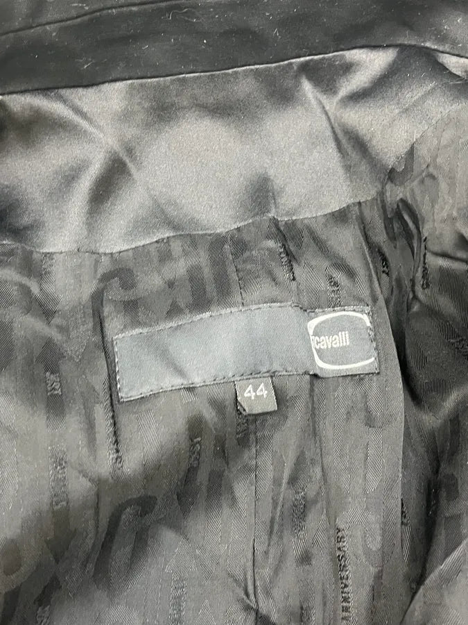 AW2010 Cavalli Black Tulle Ruched Blazer Jacket jwYmvIV 9
