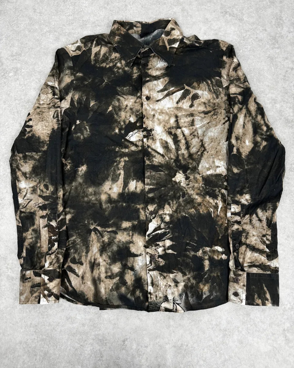 AW2010 Cavalli Brown Leaf Print Modern Shirt mPrnvtw 0