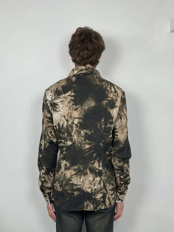 AW2010 Cavalli Brown Leaf Print Modern Shirt mPrnvtw 2