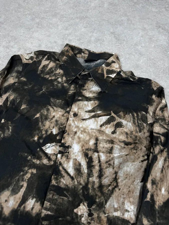 AW2010 Cavalli Brown Leaf Print Modern Shirt mPrnvtw 4