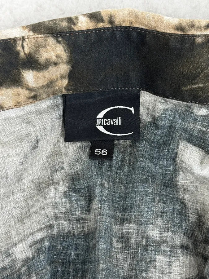 AW2010 Cavalli Brown Leaf Print Modern Shirt mPrnvtw 8