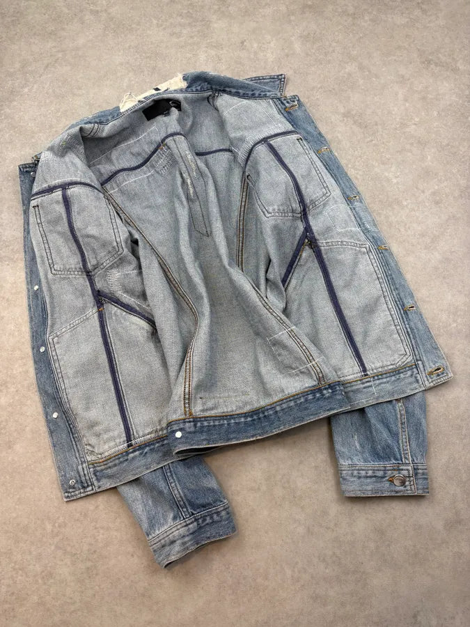 AW2010 Cavalli Destructured Patchwork Denim Jacket zyrBgVZ 6