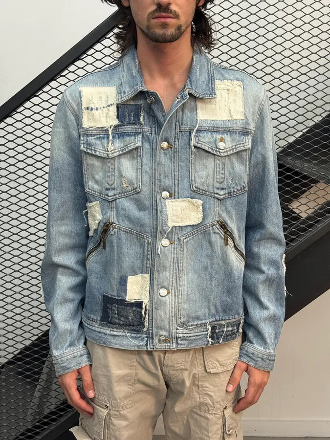 AW2010 Cavalli Destructured Patchwork Denim Jacket zyrBgVZ 1