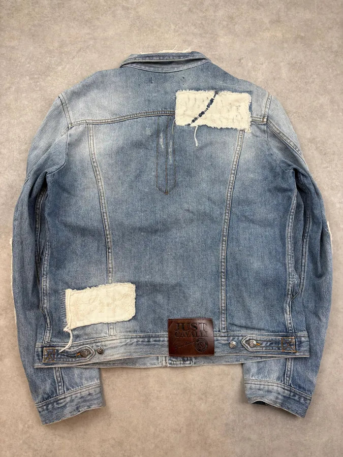 AW2010 Cavalli Destructured Patchwork Denim Jacket zyrBgVZ 5
