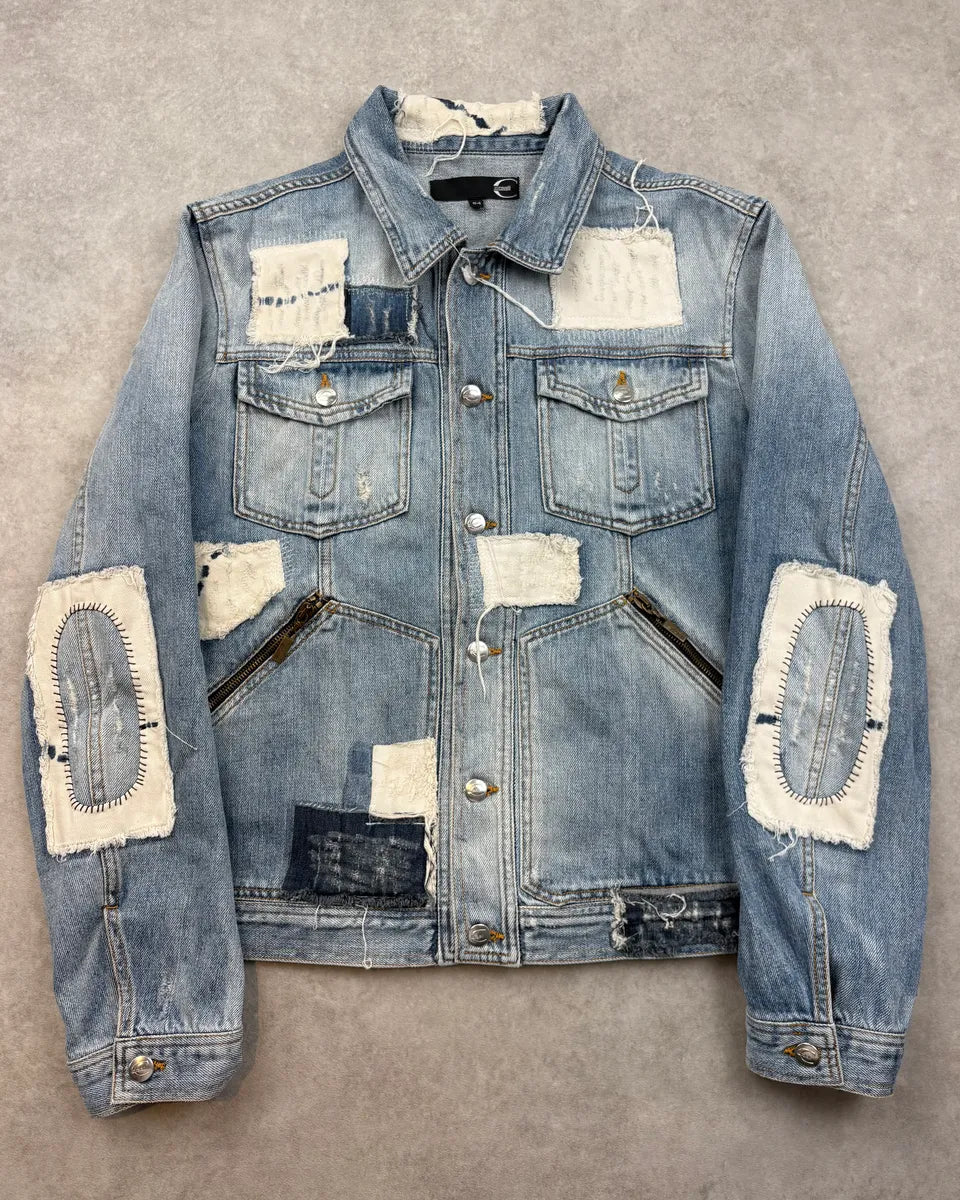 AW2010 Cavalli Destructured Patchwork Denim Jacket zyrBgVZ 0