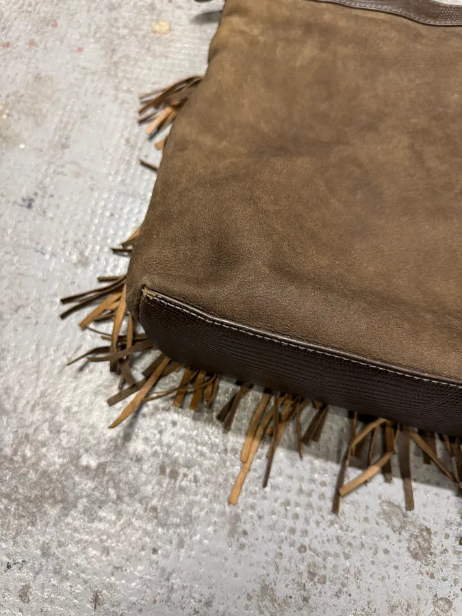 AW2010 Cavalli Fringe Cowboy Brown Leather Handle Bag (OS) vonzEyK 4