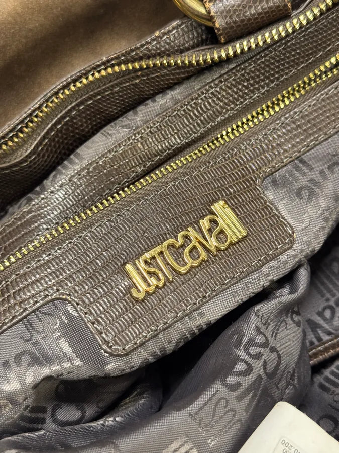 AW2010 Cavalli Fringe Cowboy Brown Leather Handle Bag (OS) vonzEyK 9